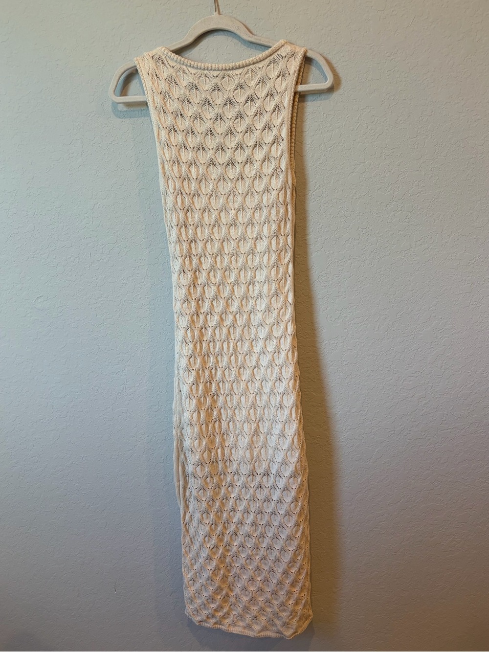 Olive + Oak Cream Crochet Knit Sleeveless Midi Dress with Lining | Size Medium - Picture 2 of 3